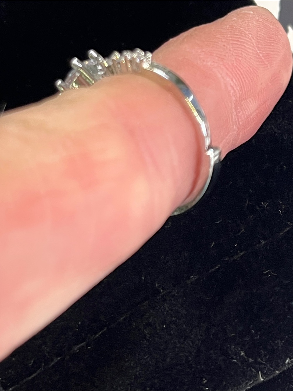 Fashion Silver White Cubic Zirconia Halo Ring - Picture 4 of 4